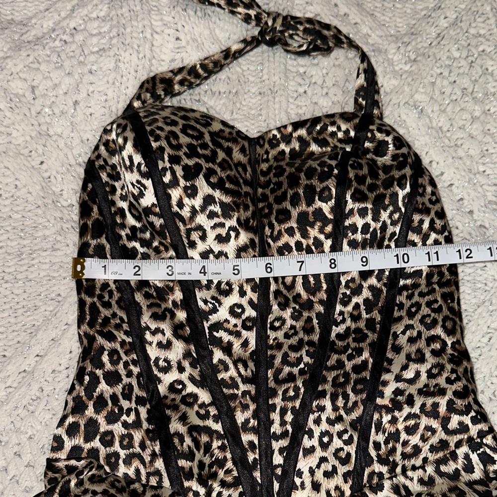 Leopard Print Halter corset Dress with Ruffled tutu Skirt (Padded bra) - Picture 8 of 15